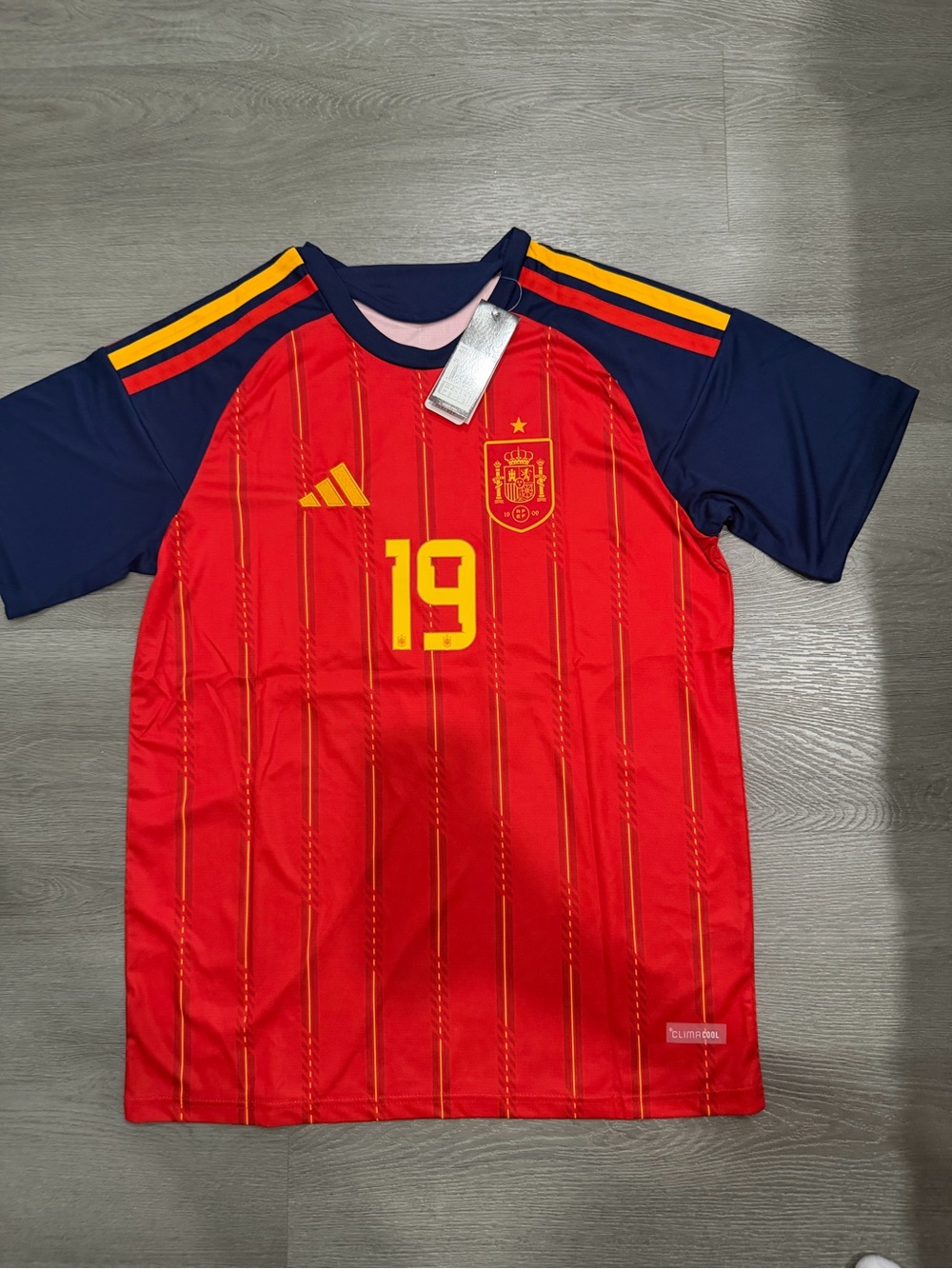 Adults Red & Navy Soccer Jersey - Adidas Spain #19